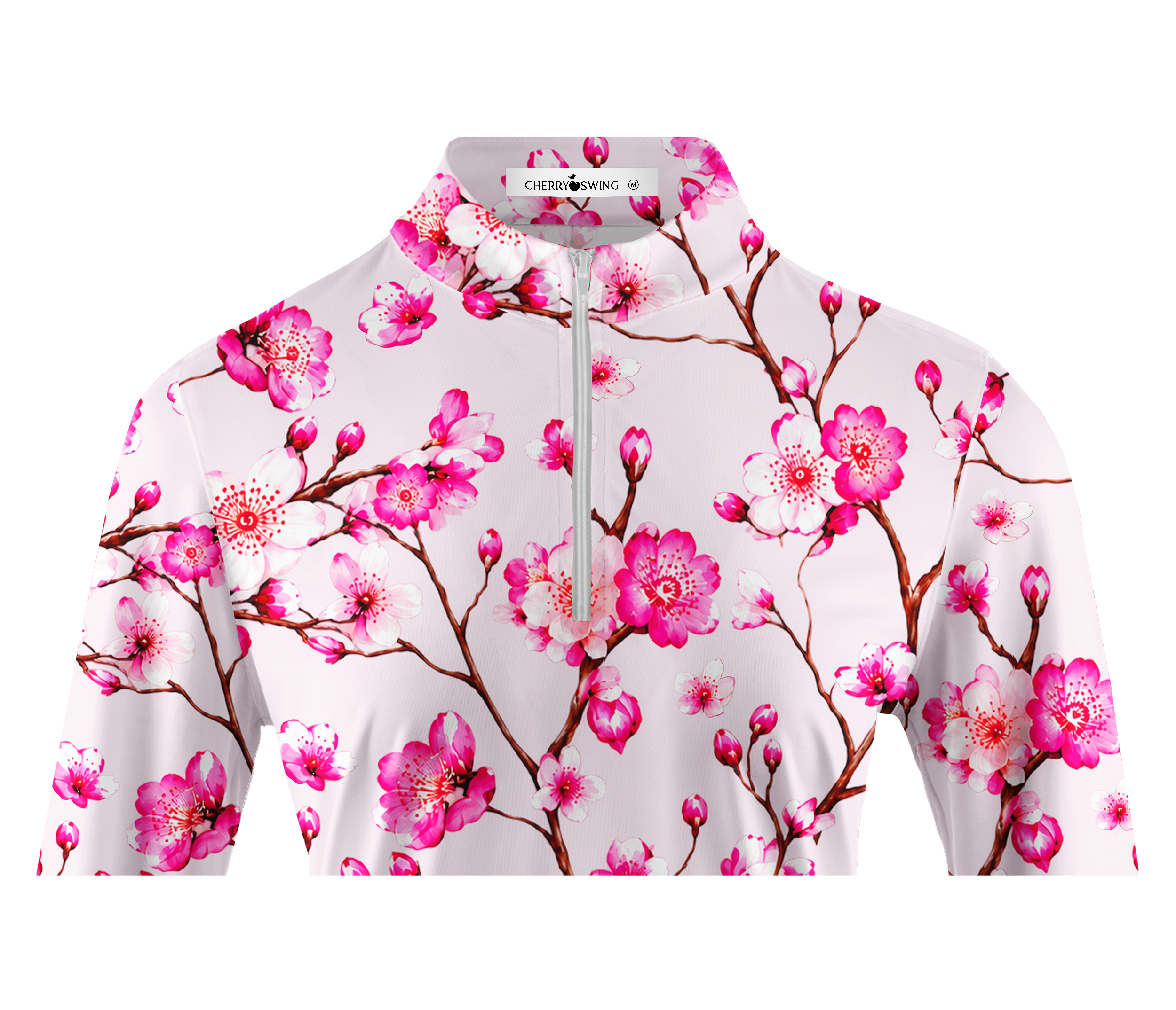 Cherryswing Women's Spring Cherry Blossom Long Sleeve Golf Shirt