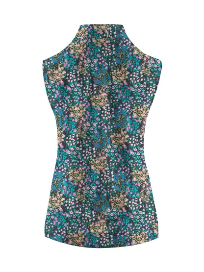 Cherryswing Women's Sleeveless Wildflowers Golf Polo Shirt