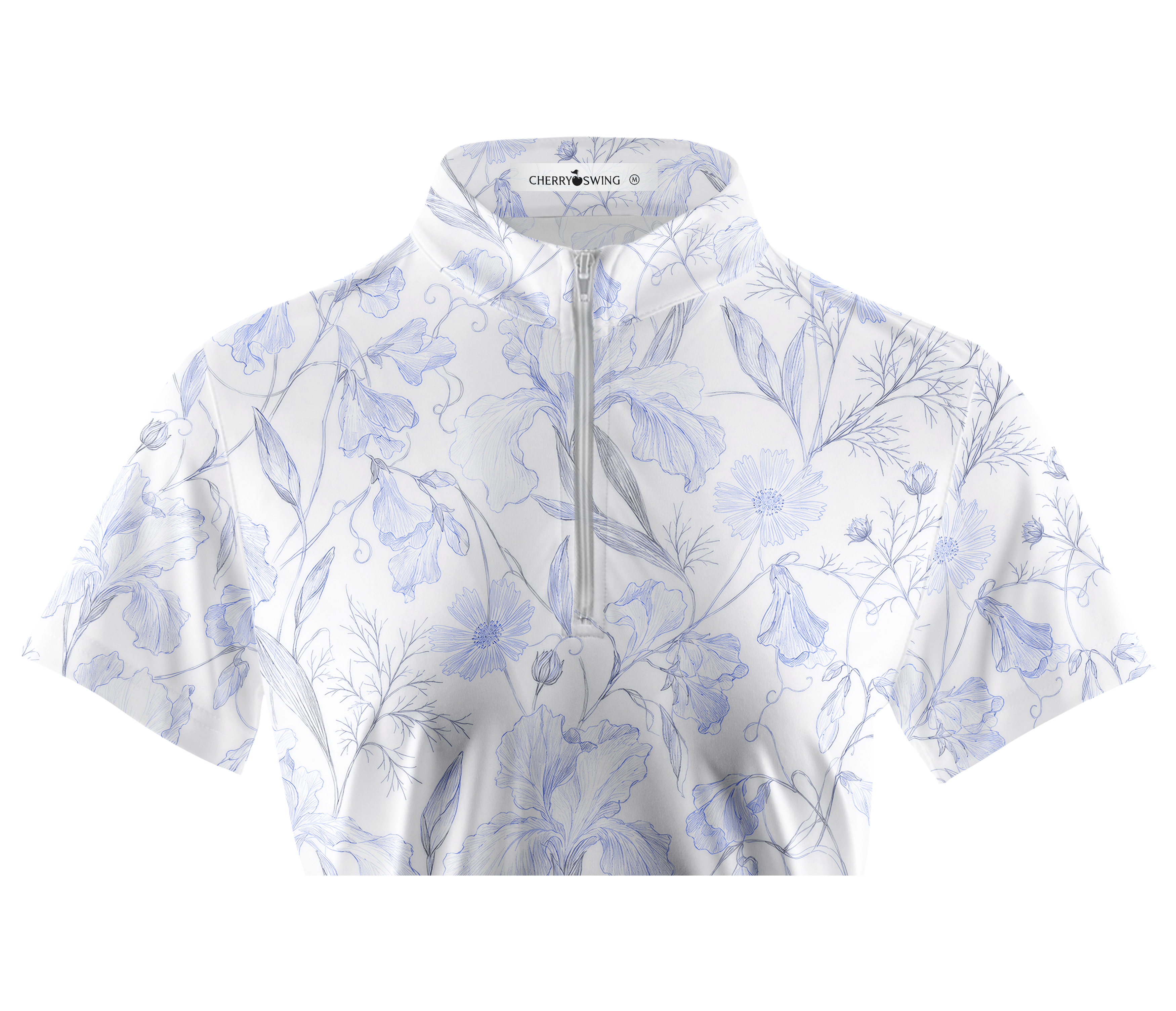 Cherryswing Women's Vintage Botanical Sketch Short Sleeve Golf Shirt