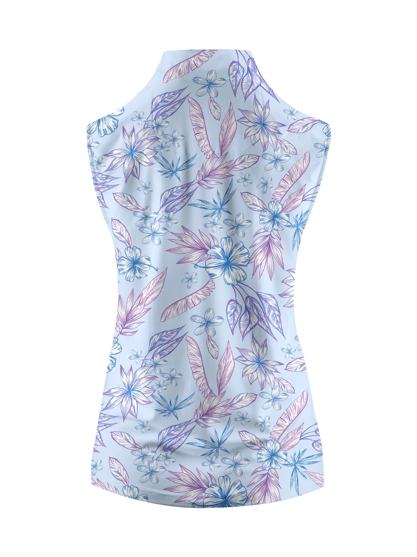 Cherryswing Women's Sleeveless Hibiscus Golf Polo Shirt