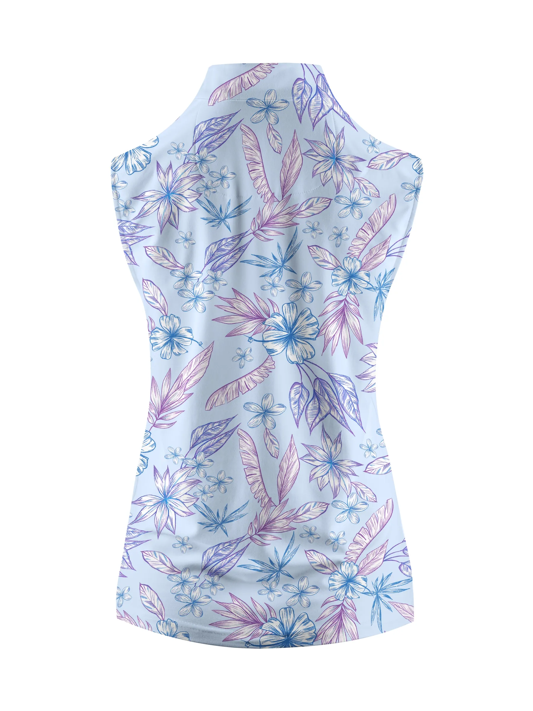 Cherryswing Women's Sleeveless Hibiscus Golf Polo Shirt