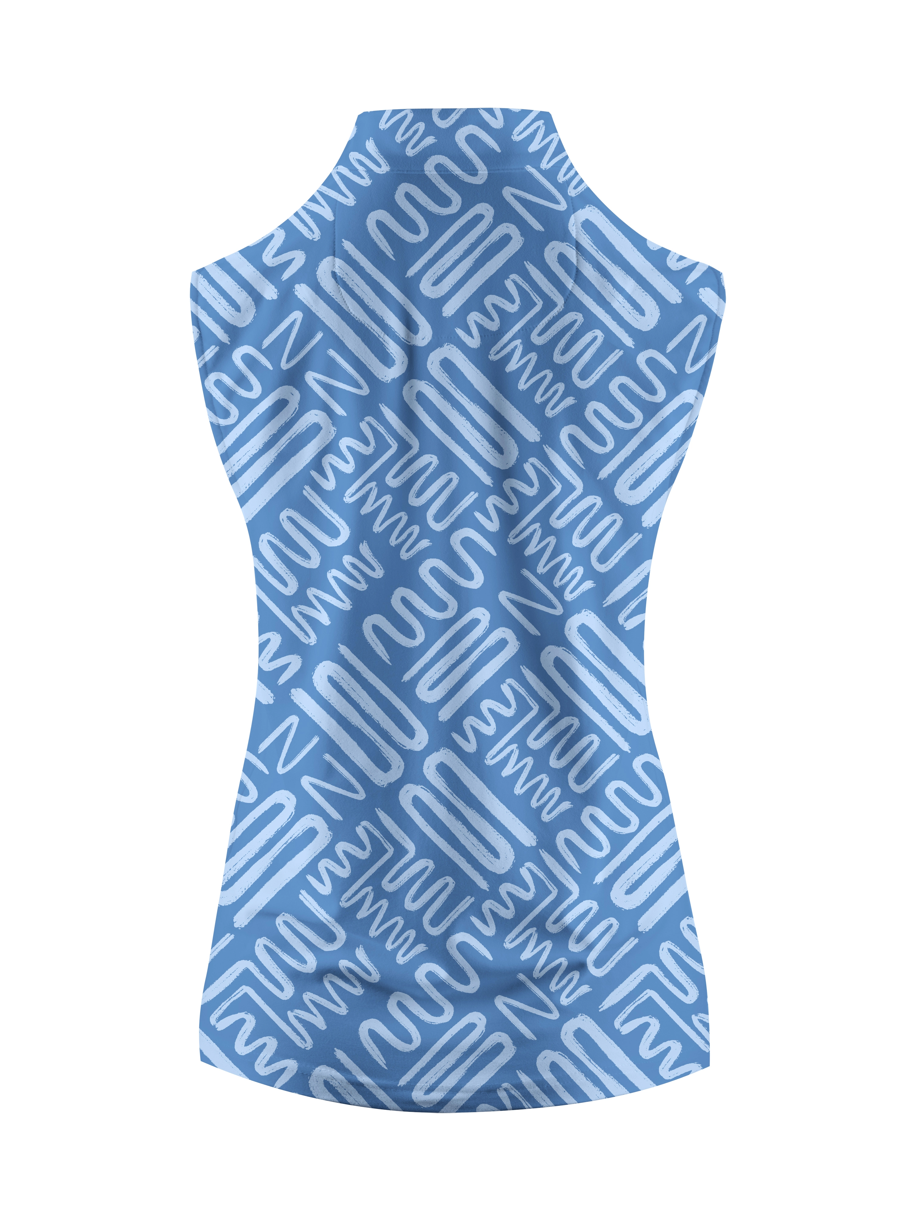 Cherryswing Women's Sleeveless Line Printing Golf Polo Shirt