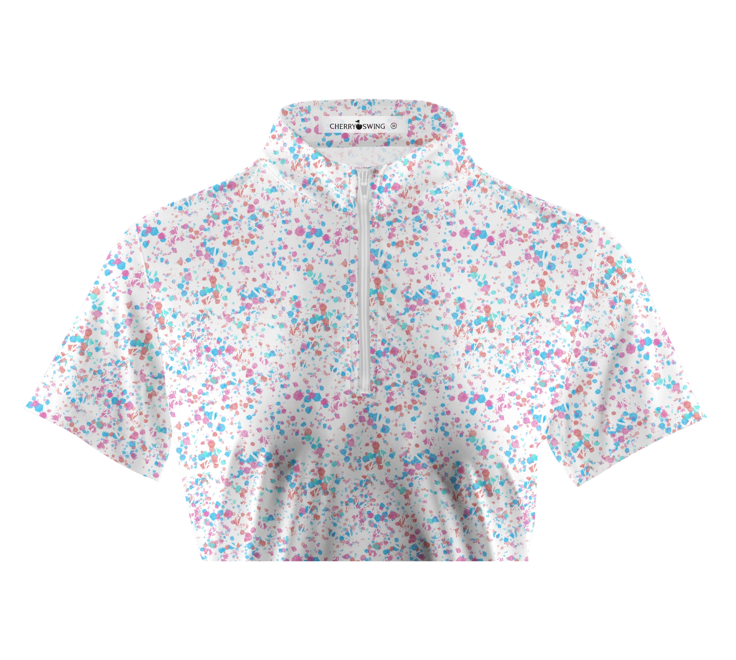 Cherryswing Women's Ink Splash Golf Short Sleeve Polo Shirt