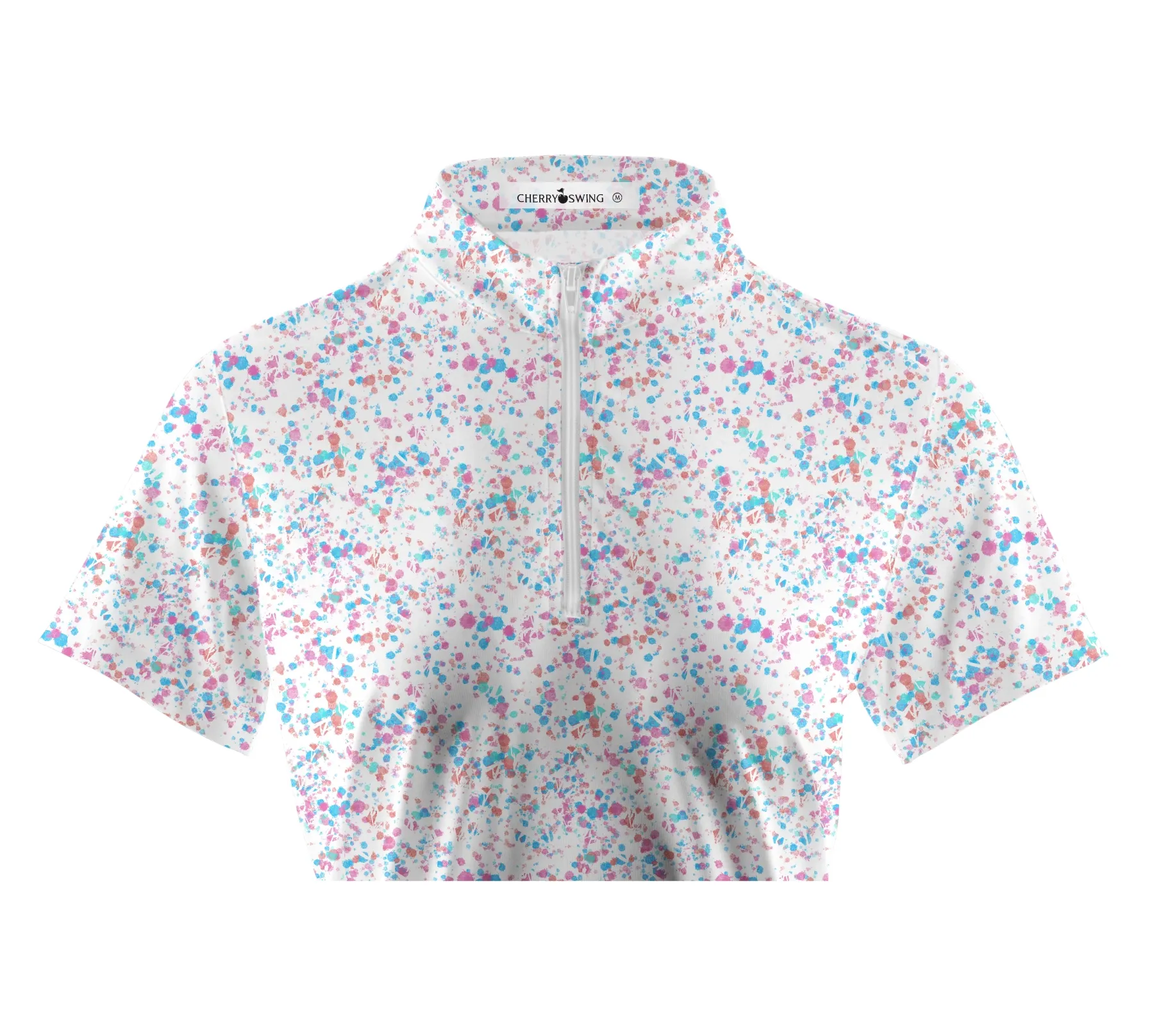 Cherryswing Women's Ink Splash Golf Short Sleeve Polo Shirt