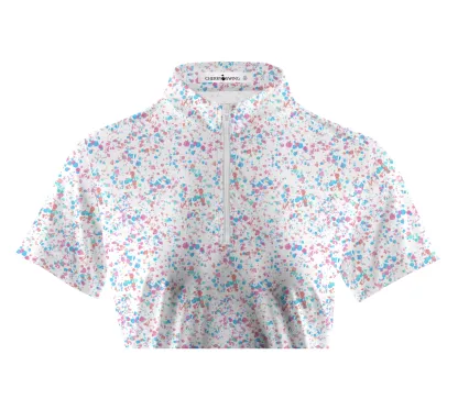 Cherryswing Women's Ink Splash Golf Short Sleeve Polo Shirt