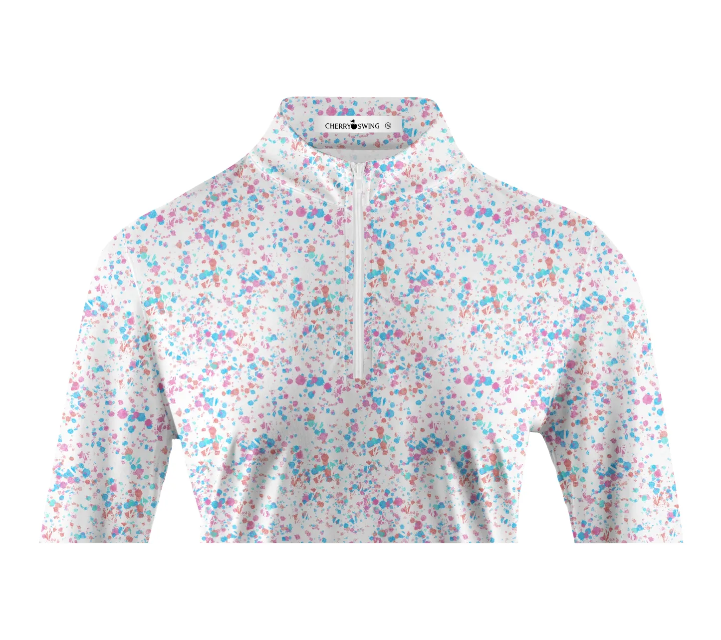 Cherryswing Women's Ink Splash Long Sleeve Golf Polo