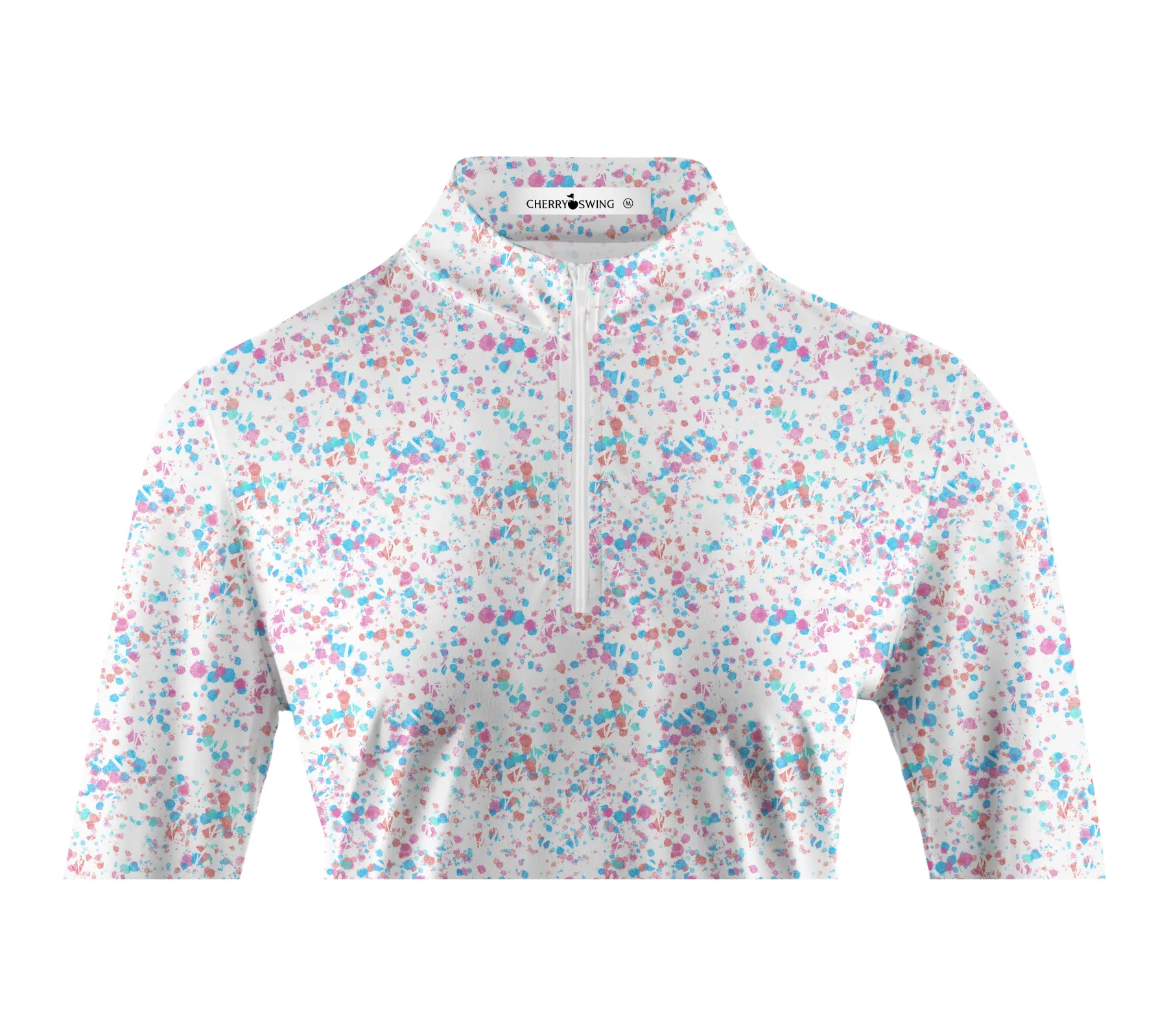 Cherryswing Women's Ink Splash Long Sleeve Golf Polo