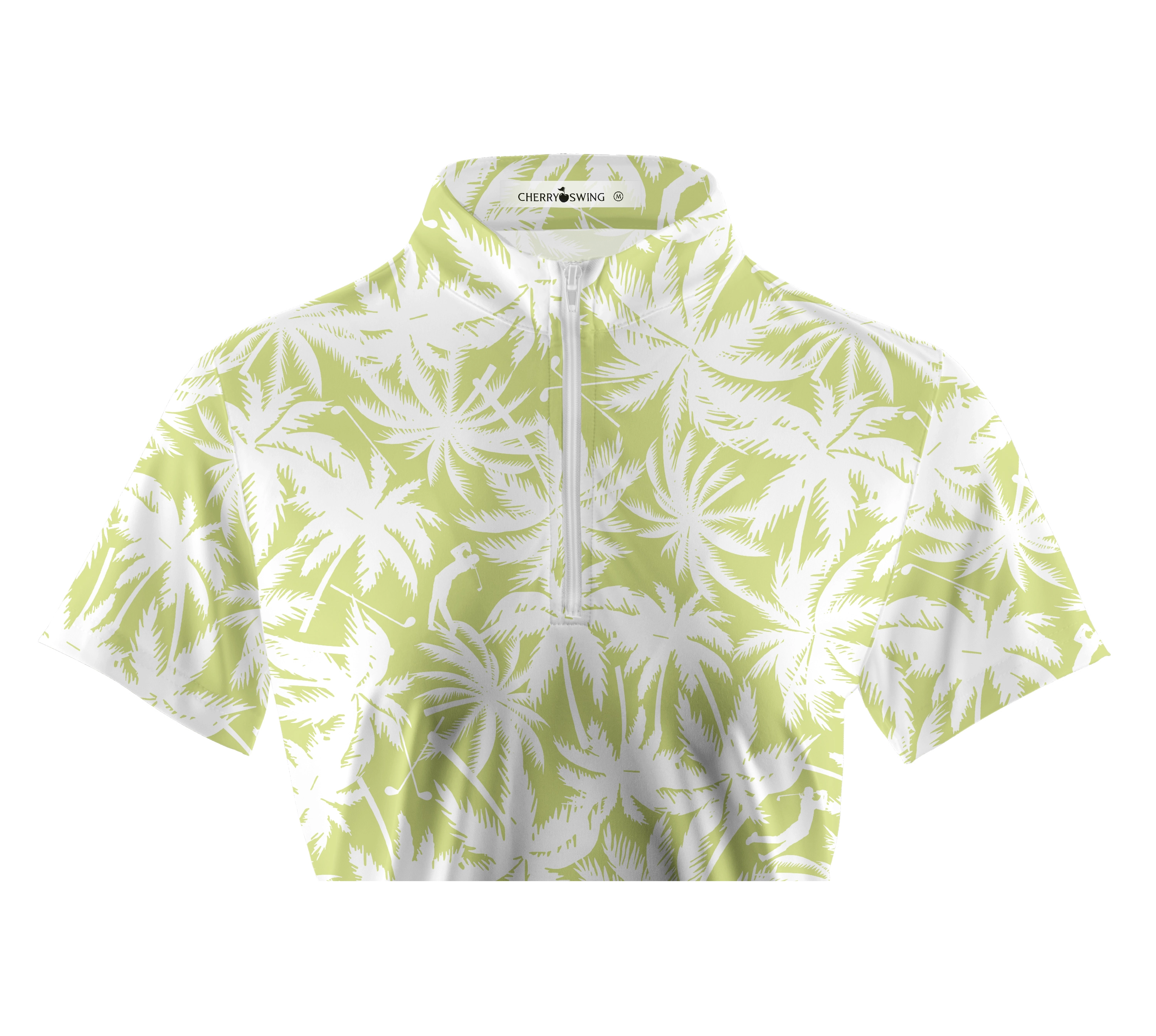 Cherryswing Women's Coconut Tree Print Golf Short Sleeve Polo Shirt