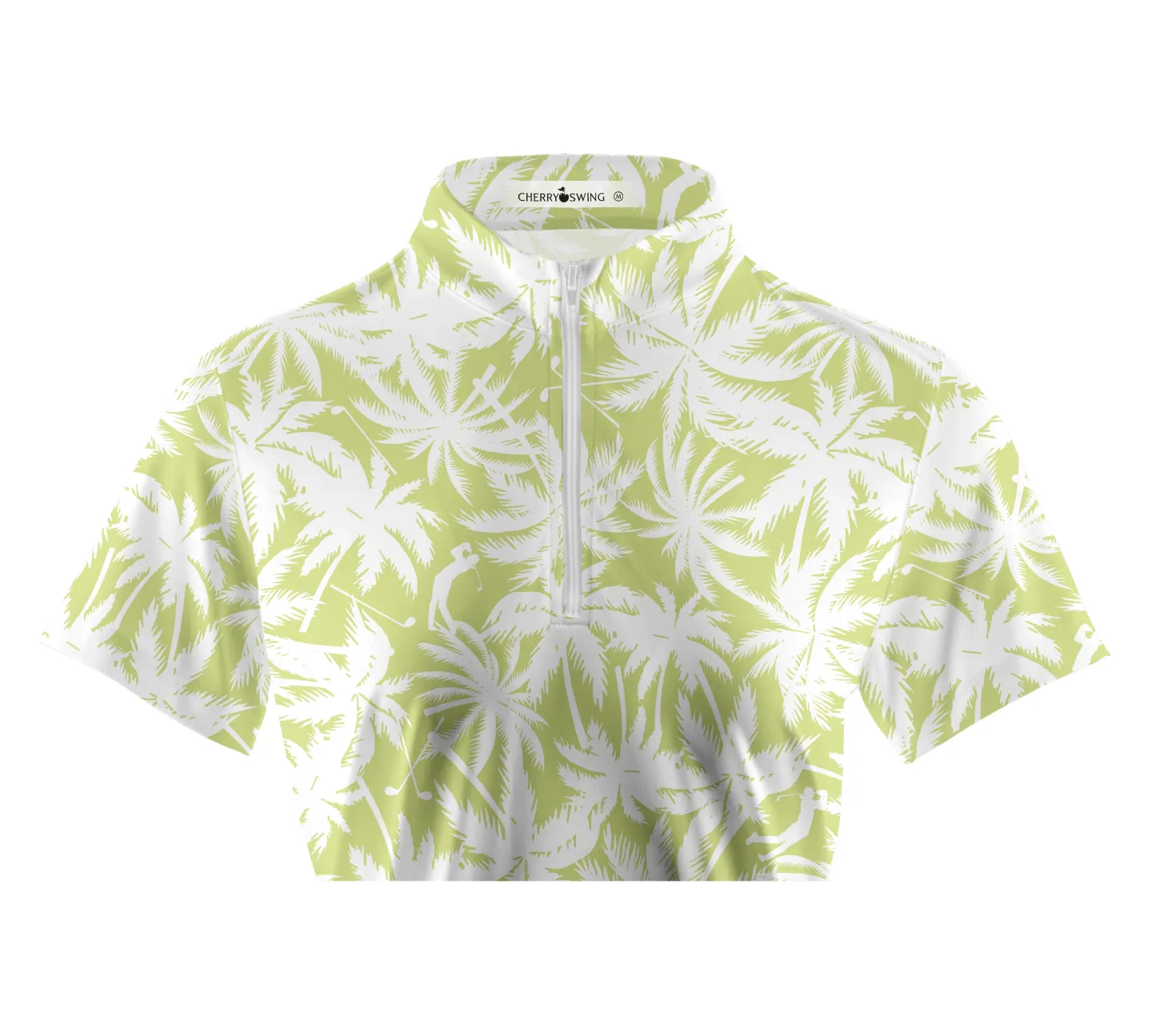 Cherryswing Women's Coconut Tree Print Golf Short Sleeve Polo Shirt