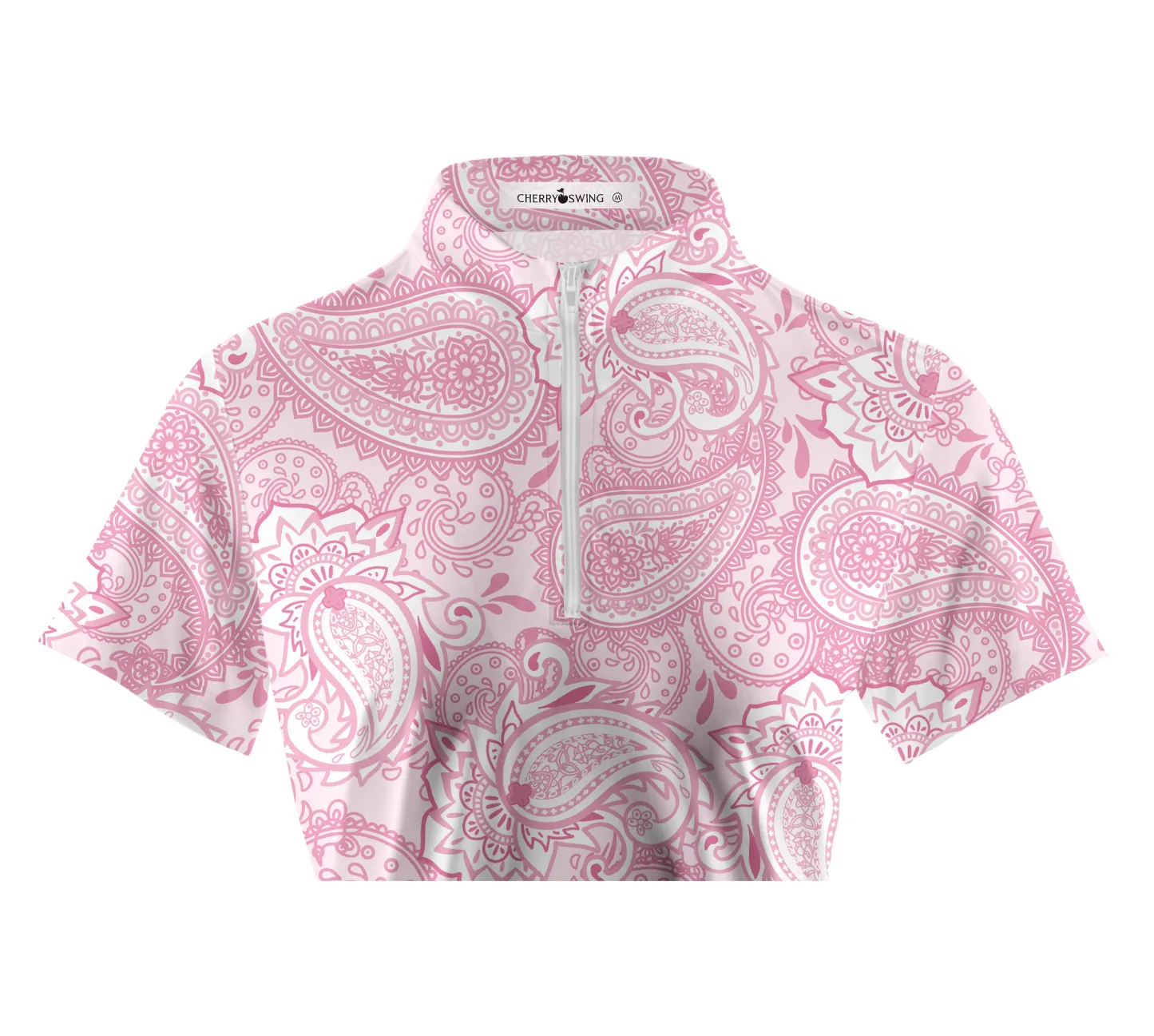 Cherryswing Women's Cashew Flower Golf Short Sleeve Polo Shirt