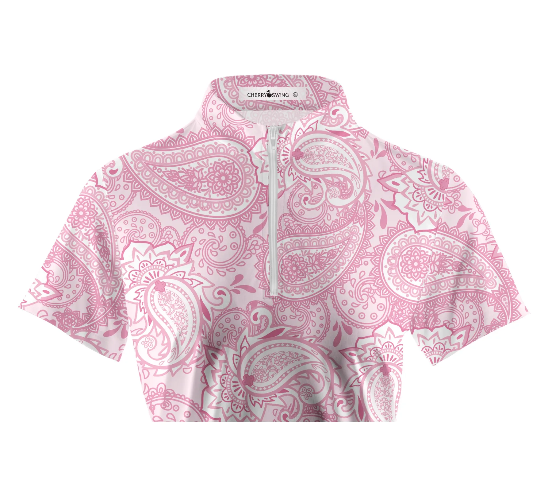 Cherryswing Women's Cashew Flower Golf Short Sleeve Polo Shirt