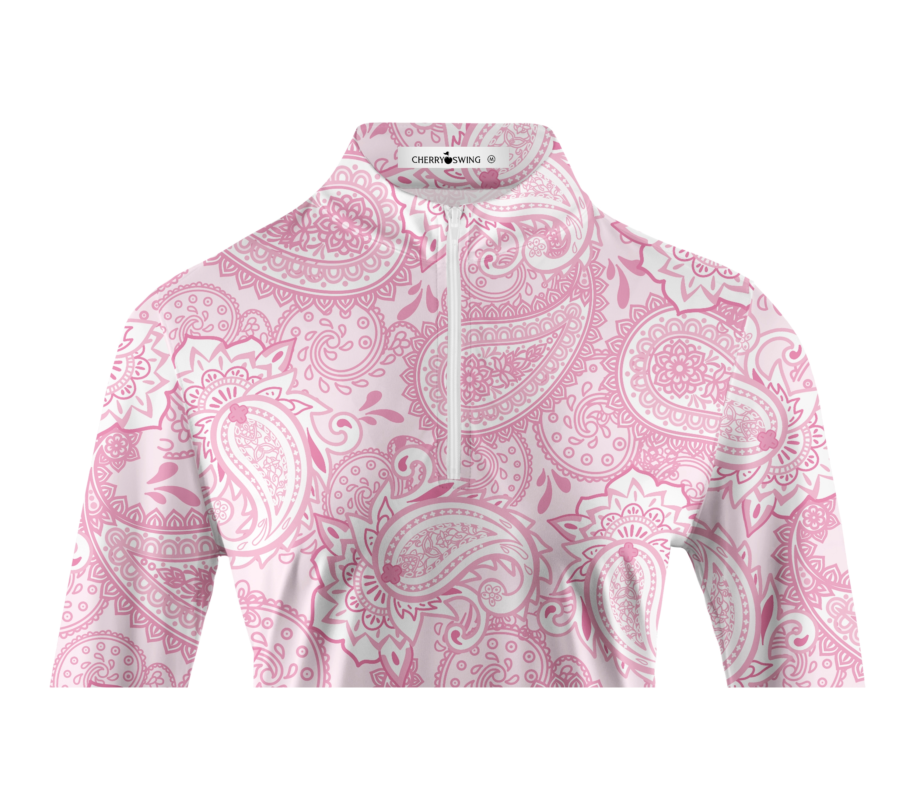 Cherryswing Women's Cashew Flower Golf Long Sleeve Polo Shirt