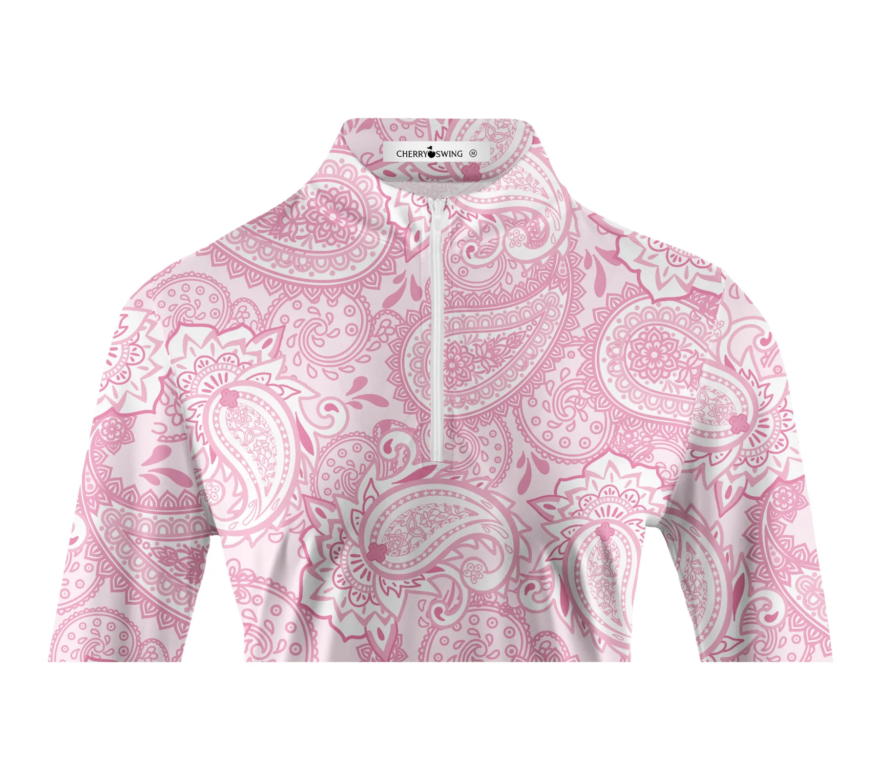 Cherryswing Women's Cashew Flower Golf Long Sleeve Polo Shirt