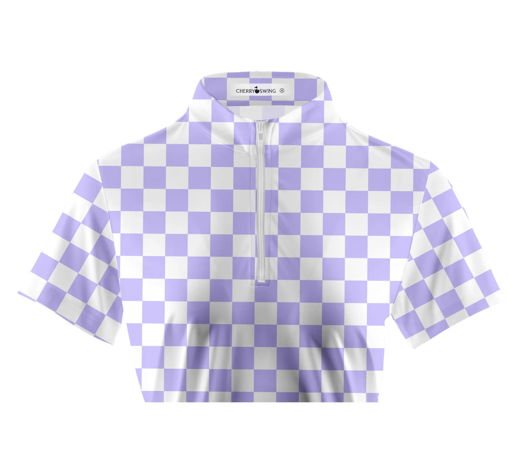 Cherryswing Women's Checkerboard Print Golf Short Sleeve Polo Shirt