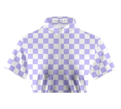 Cherryswing Women's Checkerboard Print Golf Short Sleeve Polo Shirt