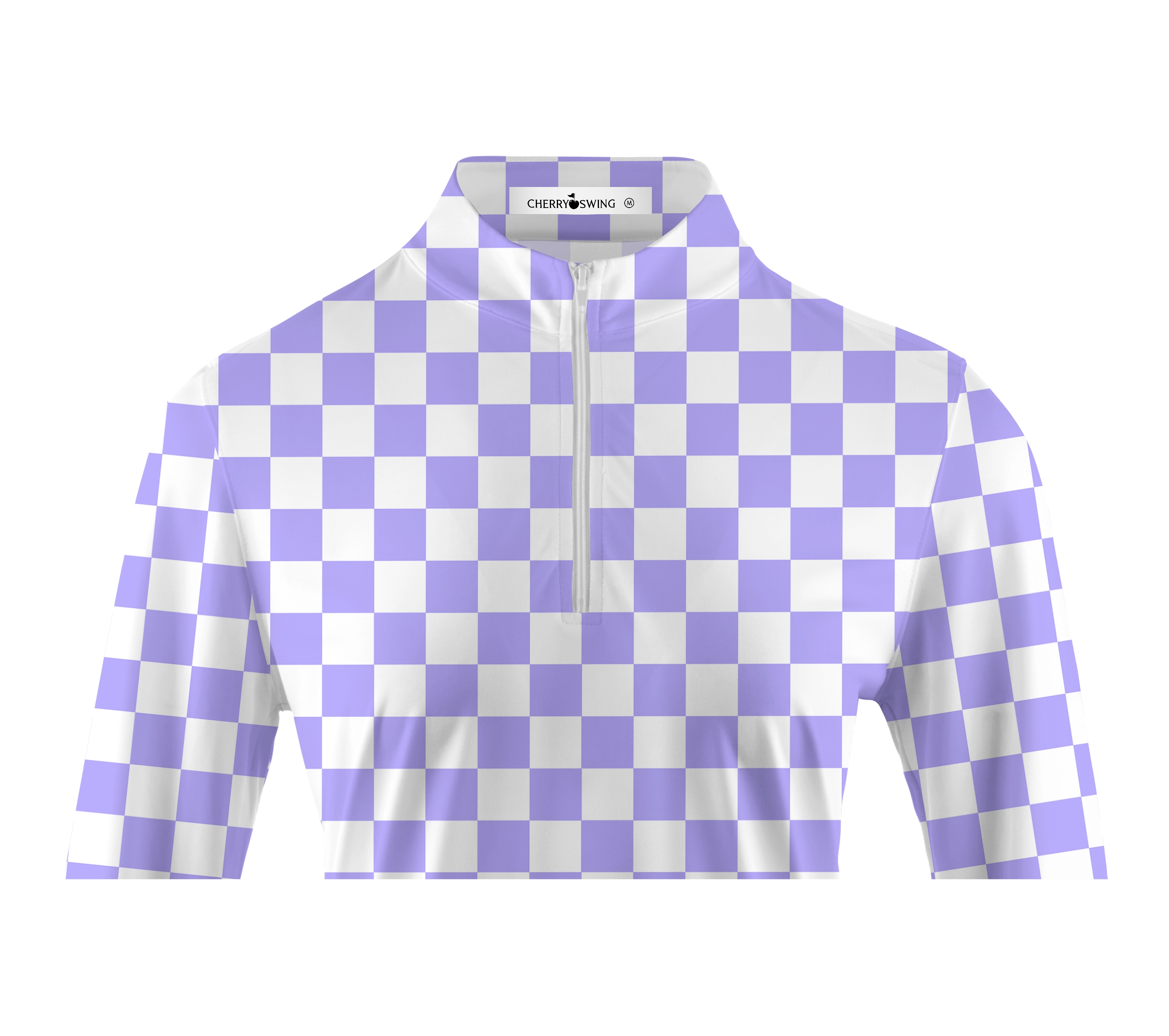 Cherryswing Women's Checkerboard Print Golf Long Sleeve Polo Shirt