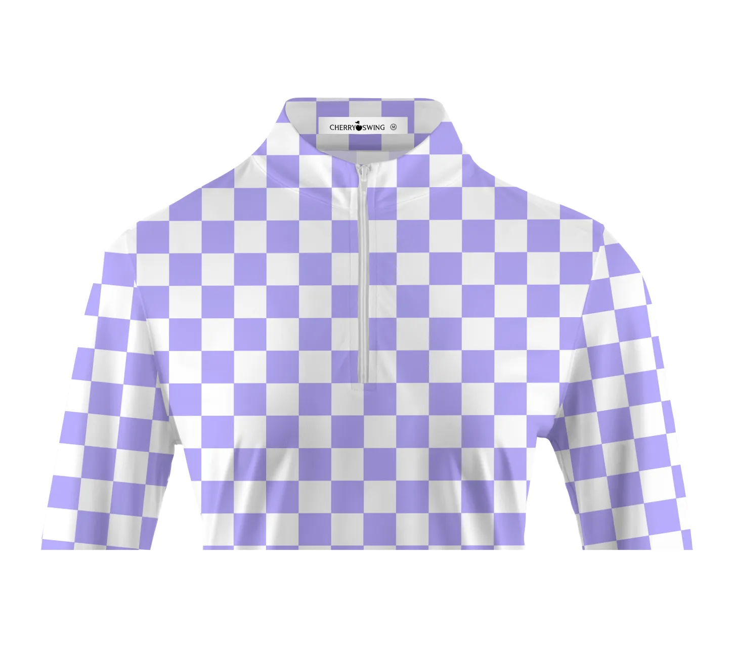 Cherryswing Women's Checkerboard Print Golf Long Sleeve Polo Shirt