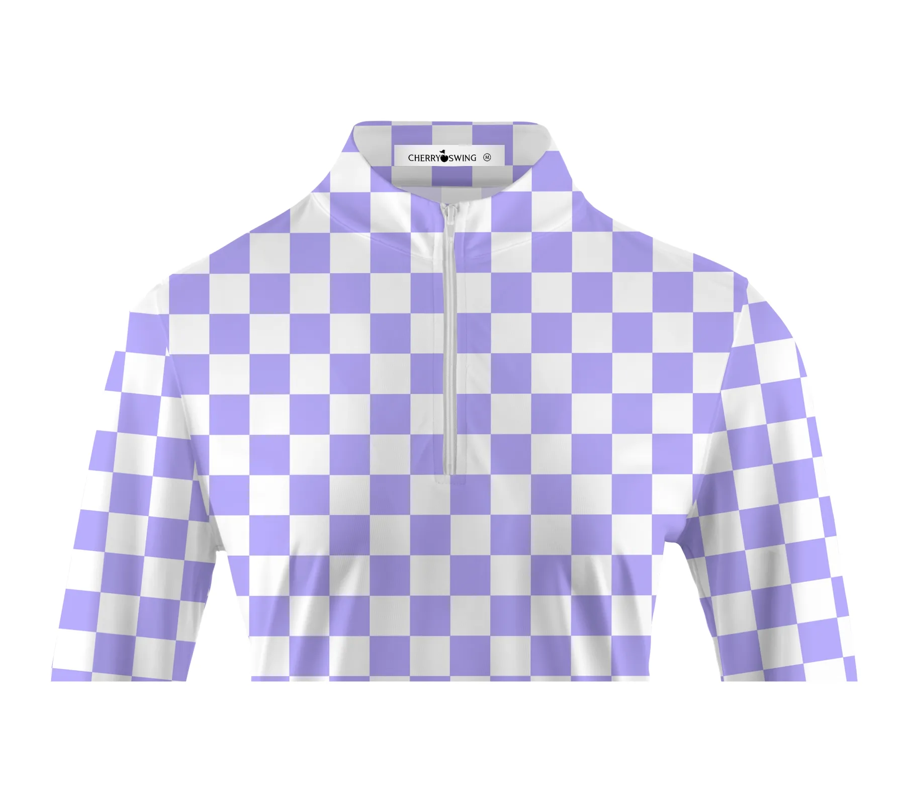 Cherryswing Women's Checkerboard Print Golf Long Sleeve Polo Shirt