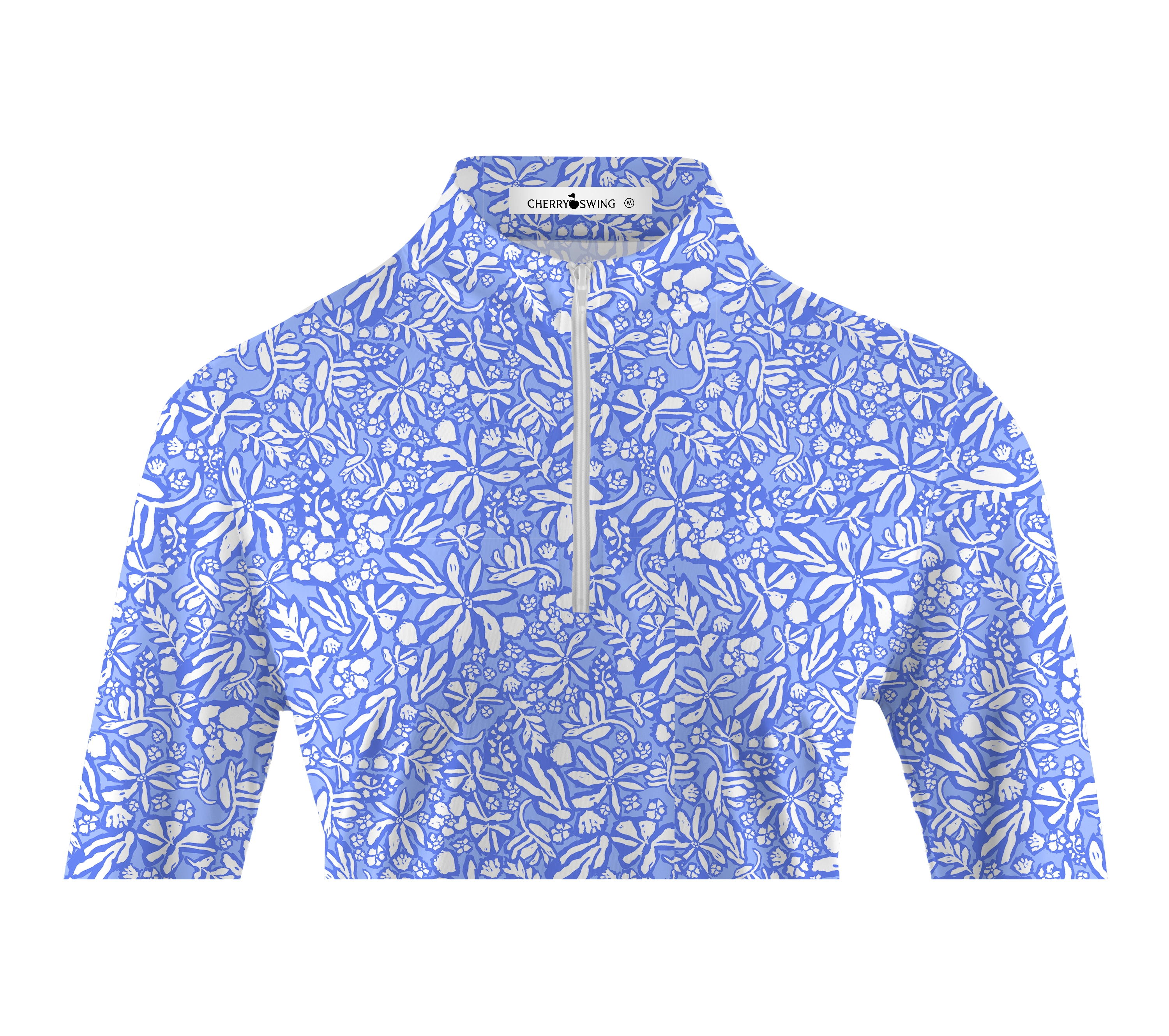 Cherryswing Women's Seaside Floral Golf Long Sleeve Polo Shirt