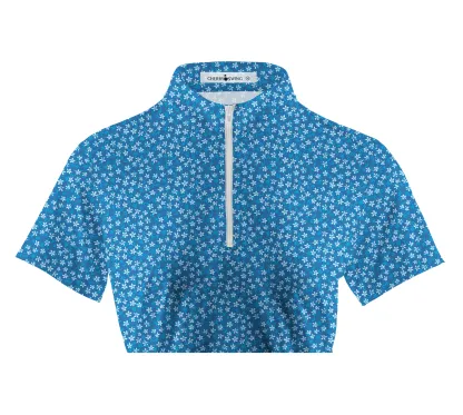 Cherryswing Women's Flowers Golf Short Sleeve Polo Shirt