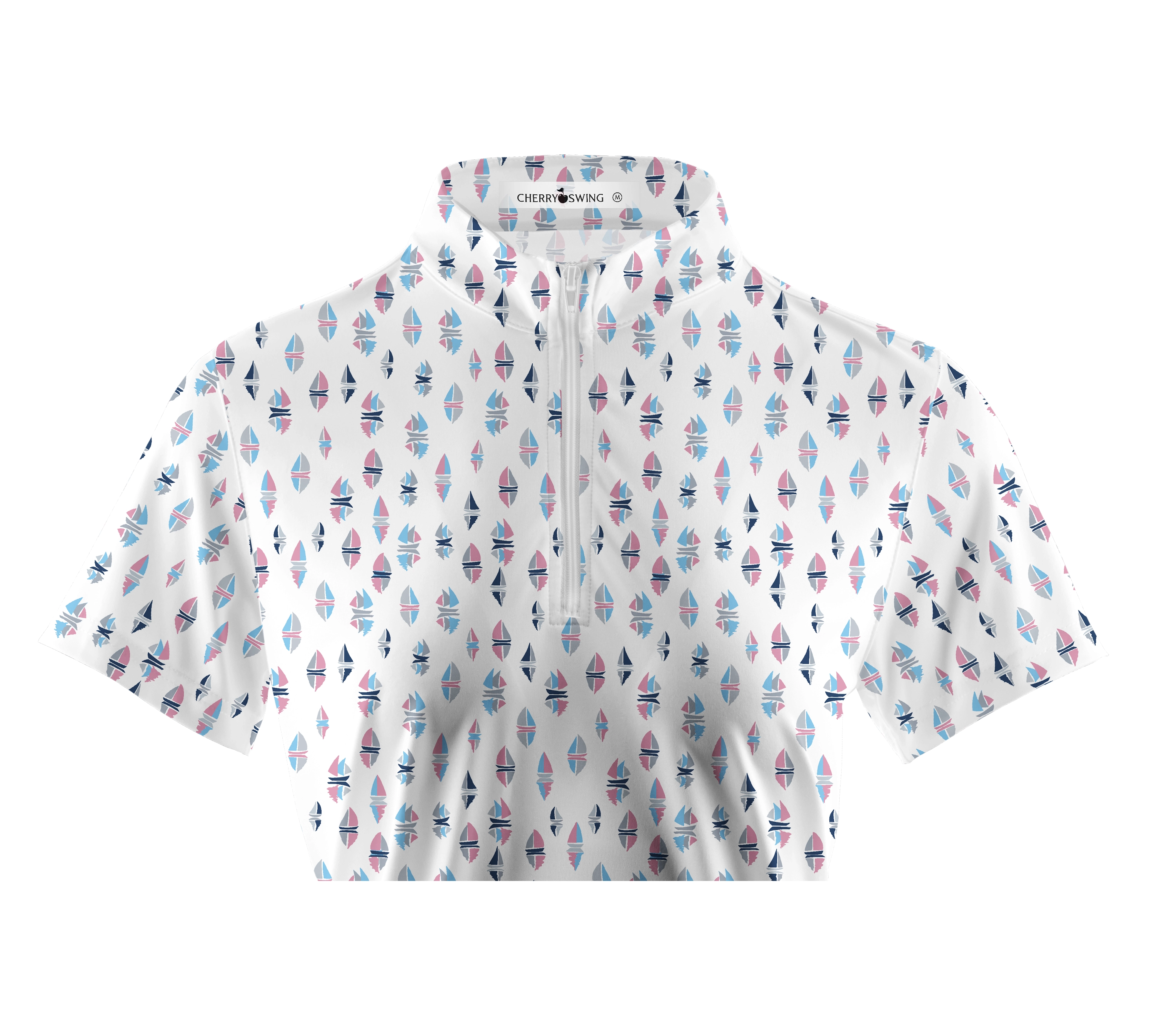 Cherryswing Women's Sailboat Golf Short Sleeve Polo Shirt