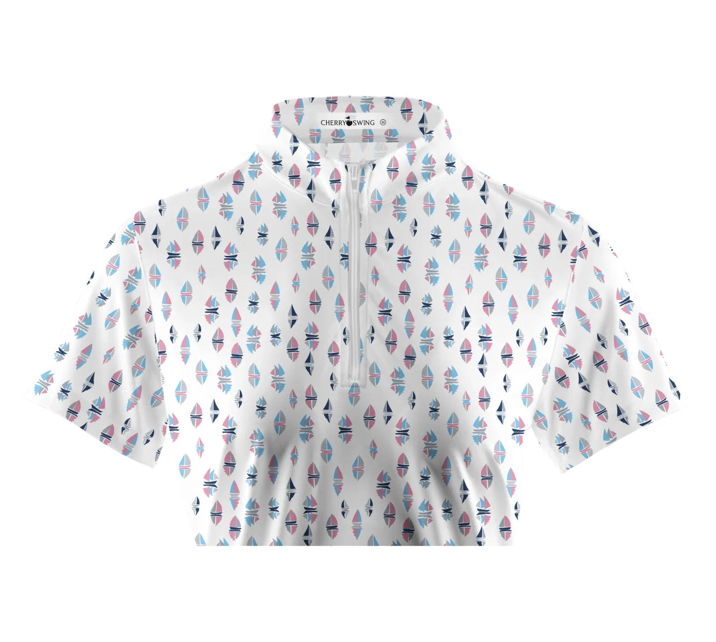 Cherryswing Women's Sailboat Golf Short Sleeve Polo Shirt