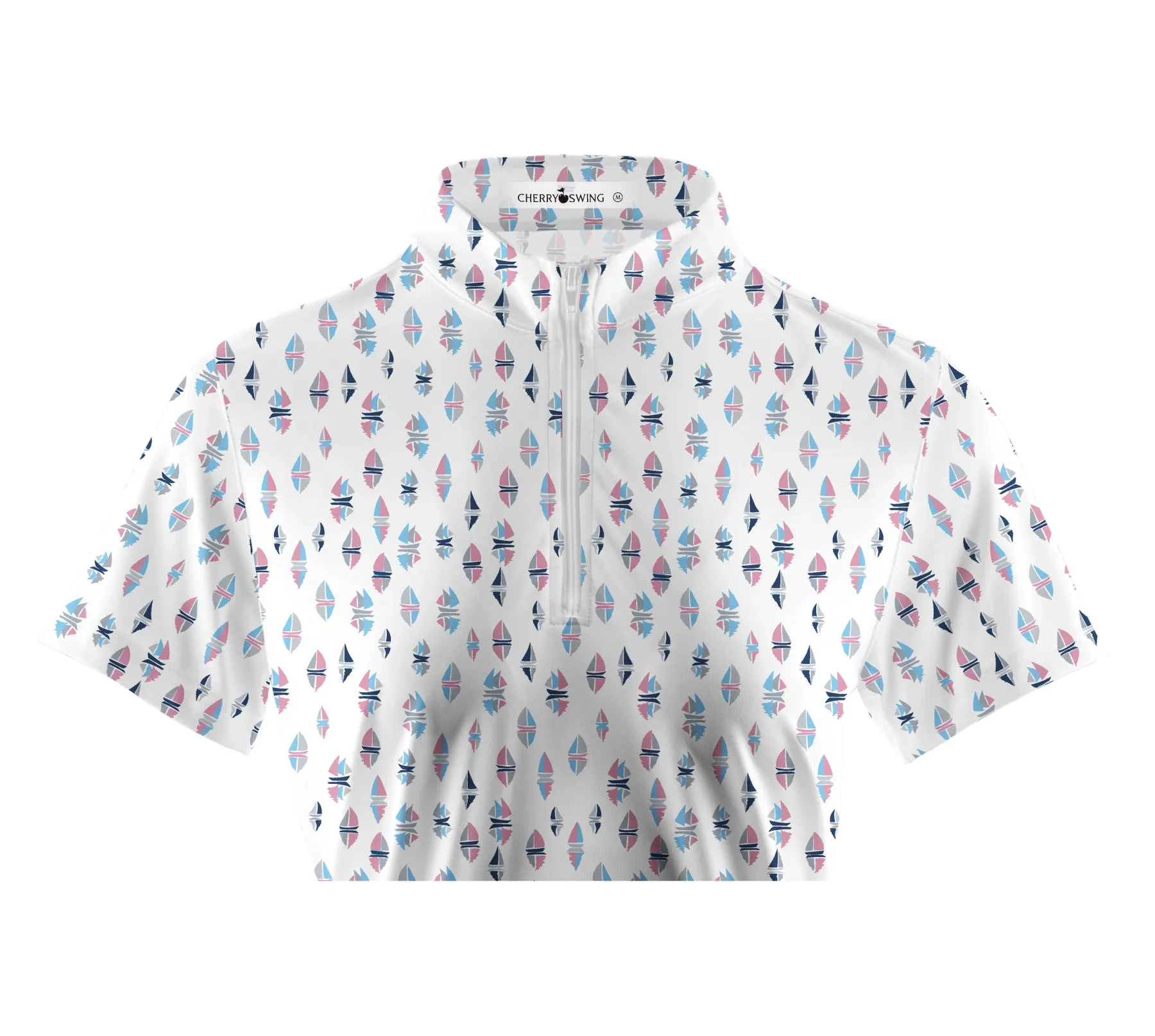 Cherryswing Women's Sailboat Golf Short Sleeve Polo Shirt