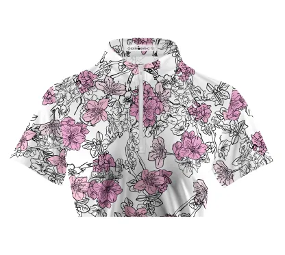 Cherryswing Women's Blossom Golf Short Sleeve Polo Shirt