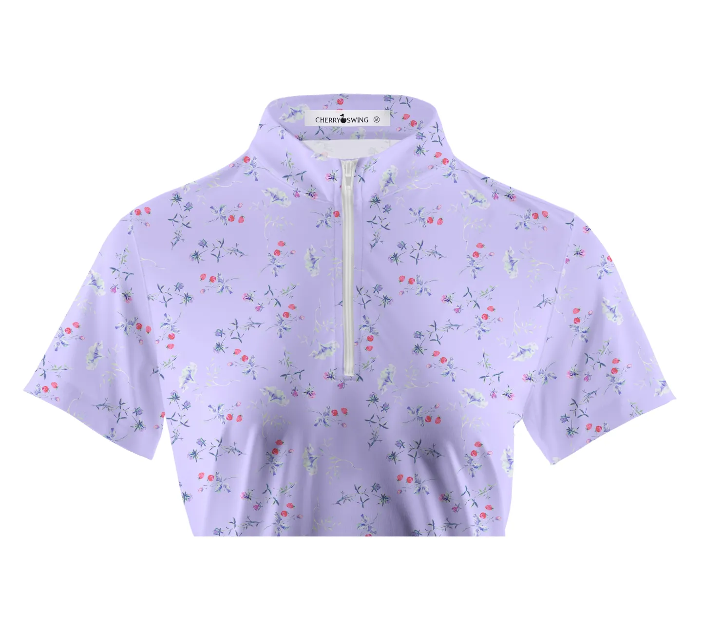 Cherryswing Women's Strawberry Flowers Golf Short Sleeve Polo Shirt