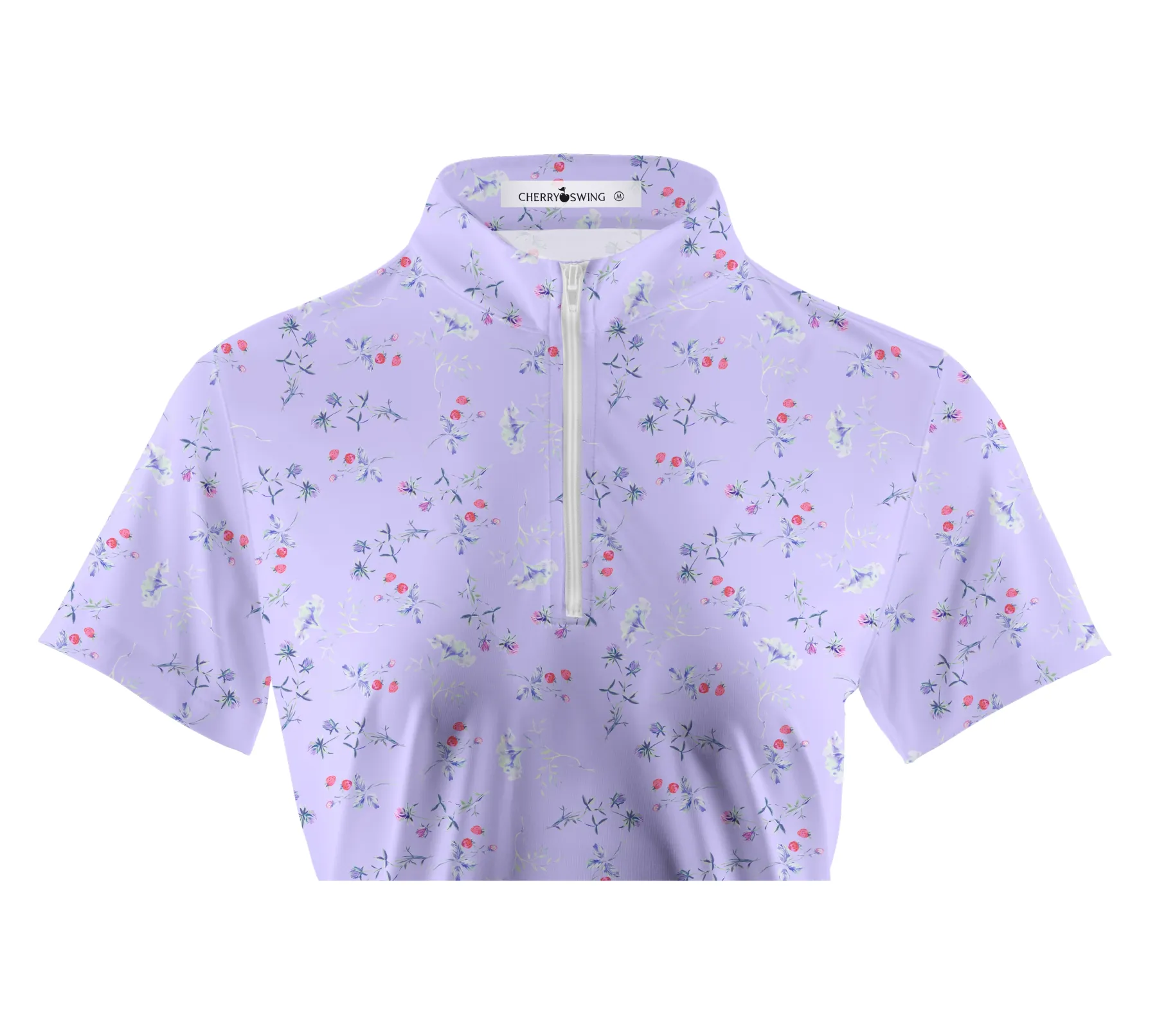 Cherryswing Women's Strawberry Flowers Golf Short Sleeve Polo Shirt