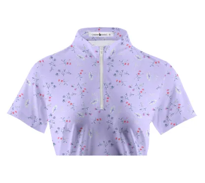 Cherryswing Women's Strawberry Flowers Golf Short Sleeve Polo Shirt