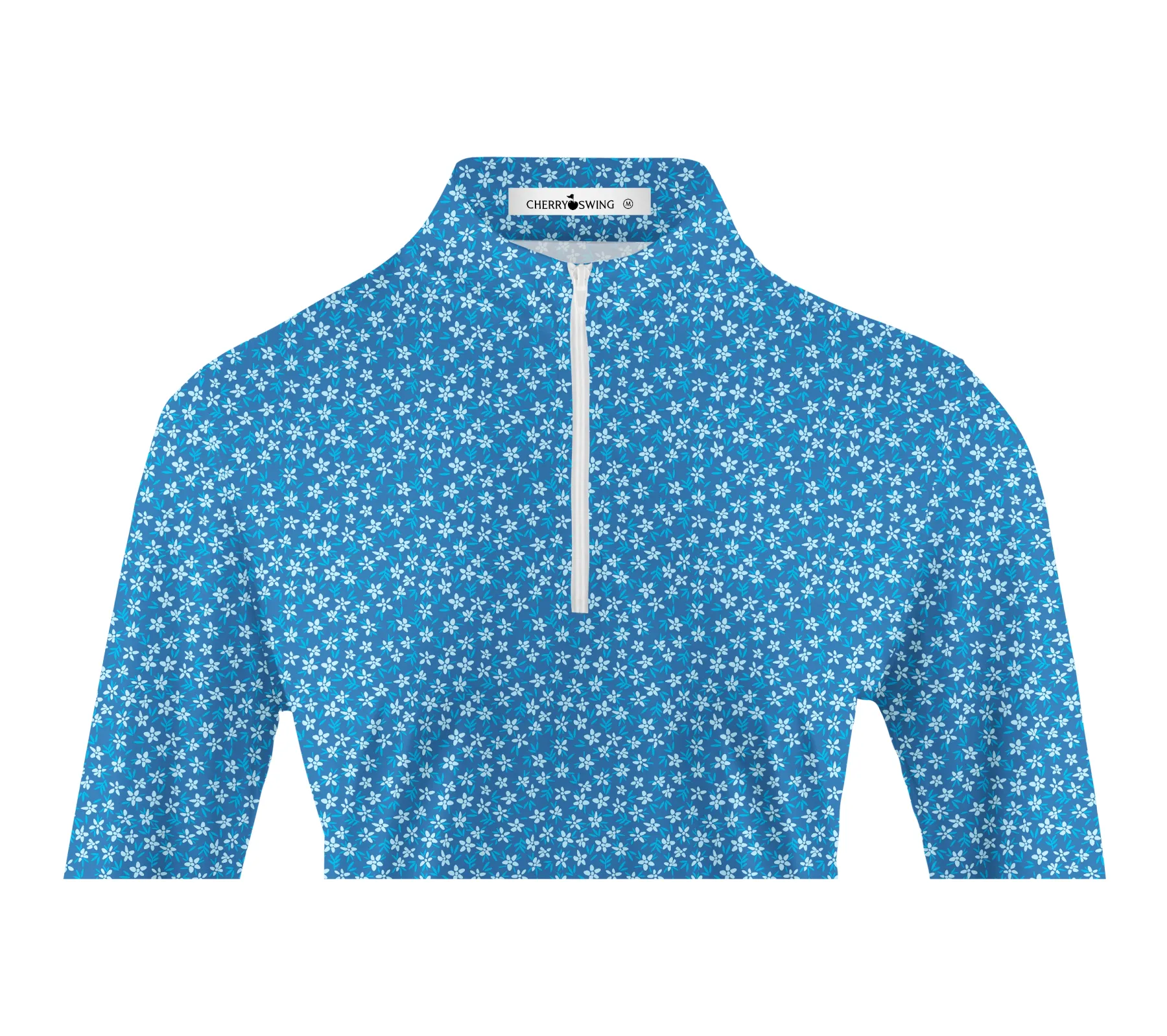 Cherryswing Women's Strawberry Flowers Golf Long Sleeve Polo Shirt