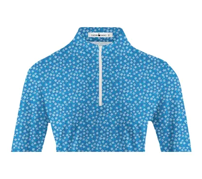 Cherryswing Women's Strawberry Flowers Golf Long Sleeve Polo Shirt