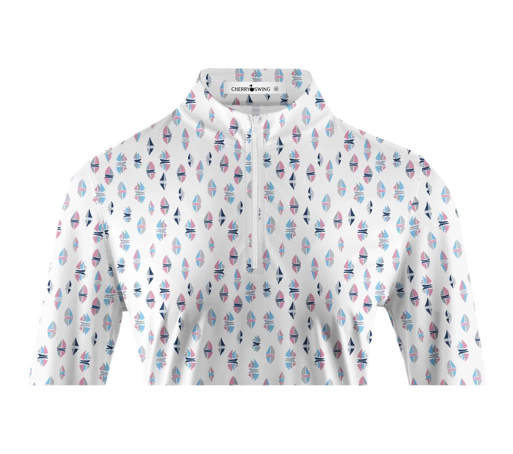 Cherryswing Women's Sailboat Golf Long Sleeve Polo Shirt