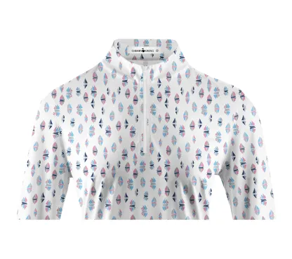 Cherryswing Women's Sailboat Golf Long Sleeve Polo Shirt