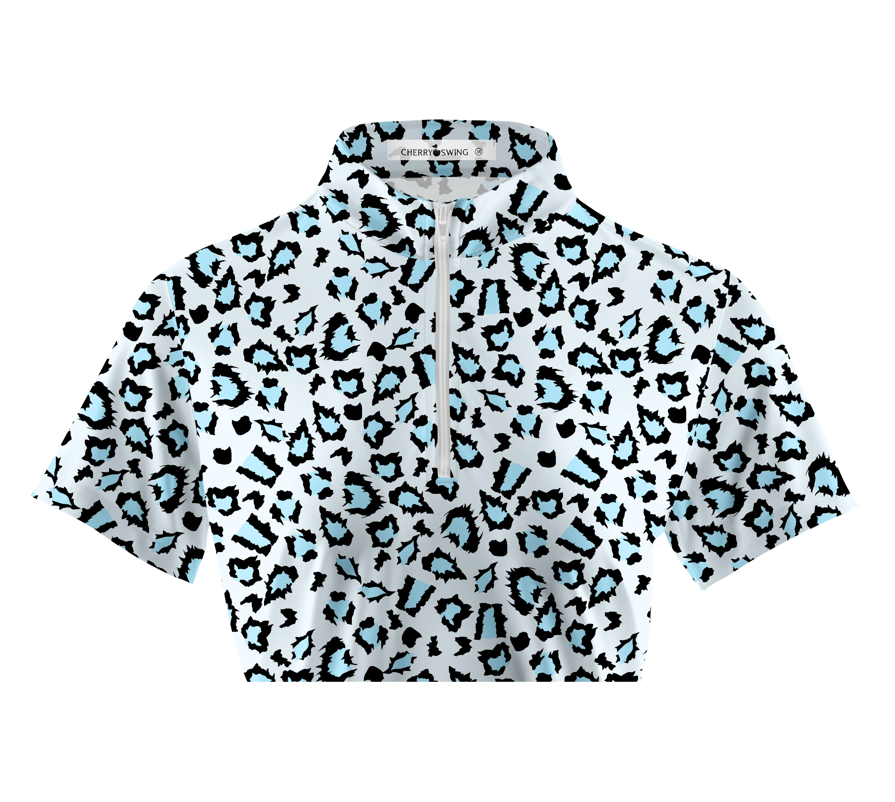 Cherryswing Women's Leopard Golf Short Sleeve Polo Shirt