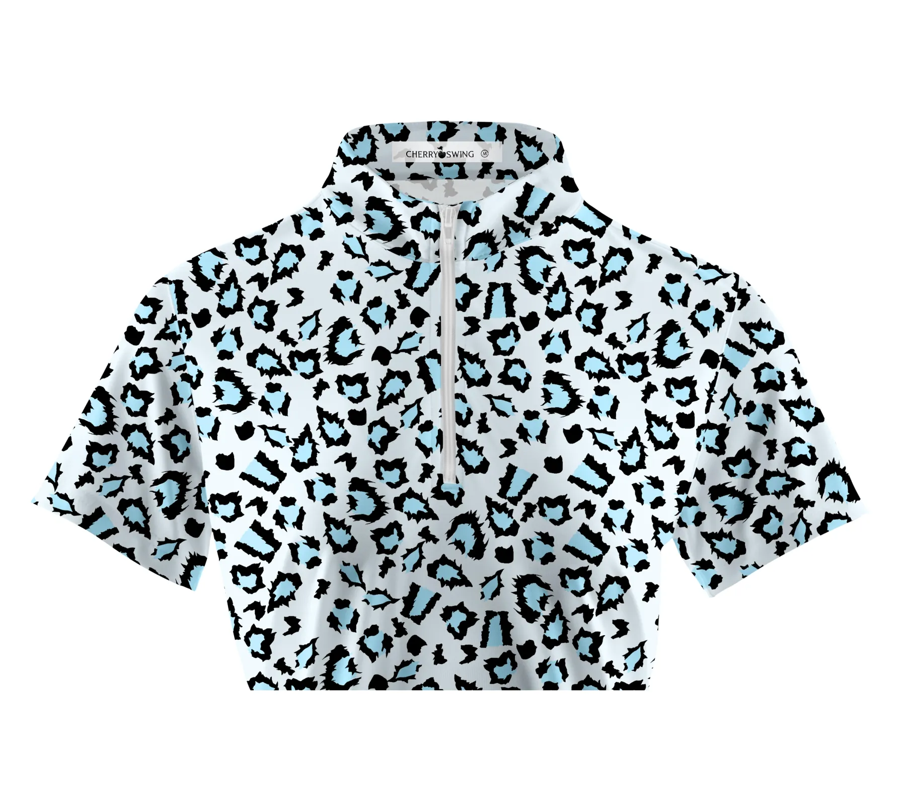 Cherryswing Women's Leopard Golf Short Sleeve Polo Shirt