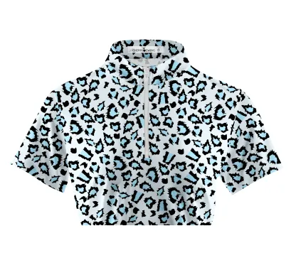 Cherryswing Women's Leopard Golf Short Sleeve Polo Shirt