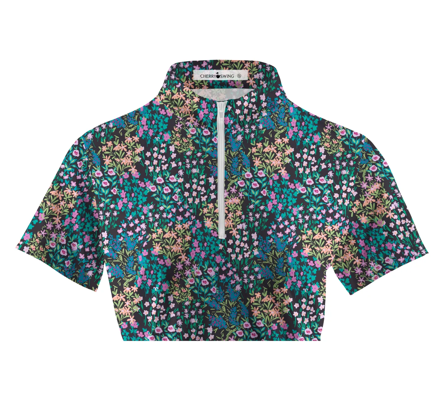 Cherryswing Women's Blossom Golf Short Sleeve Polo Shirt