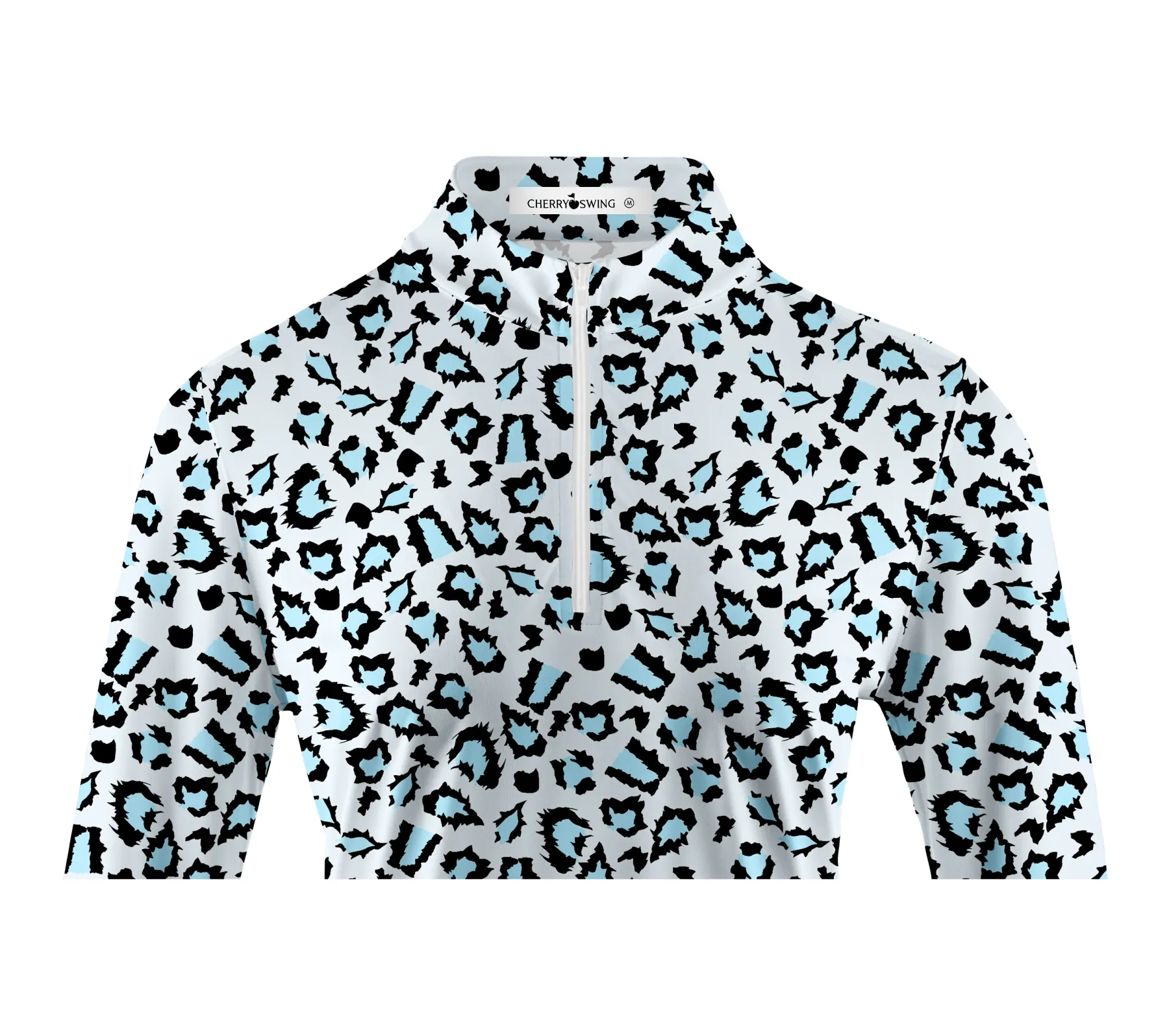 Cherryswing Women's Leopard Golf Long Sleeve Polo Shirt