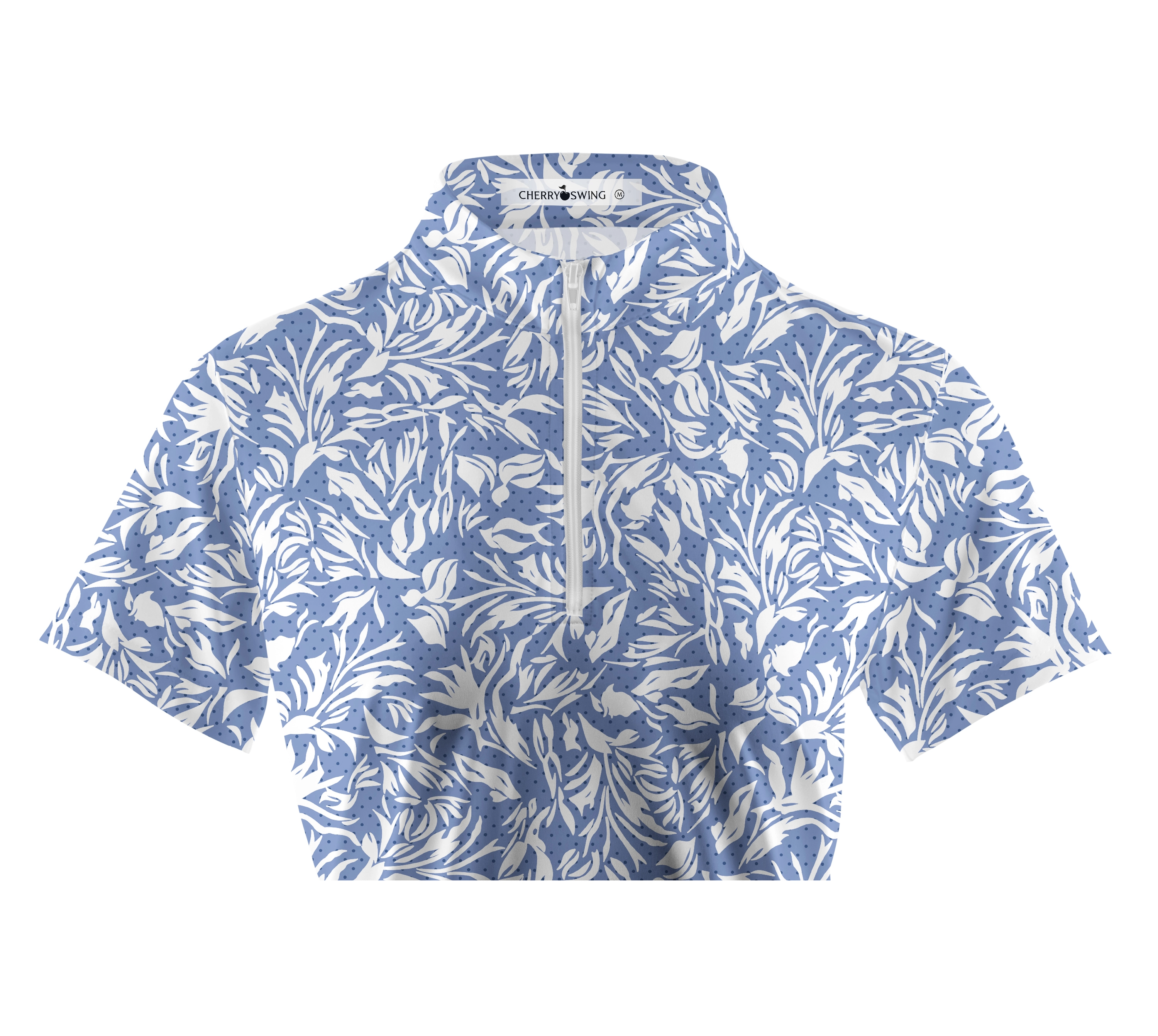 Cherryswing Women's Flower Breathable Golf Short Sleeve Polo Shirt