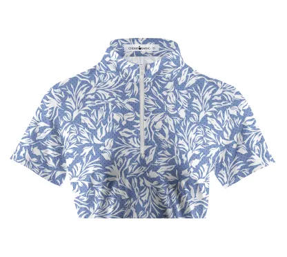 Cherryswing Women's Flower Breathable Golf Short Sleeve Polo Shirt