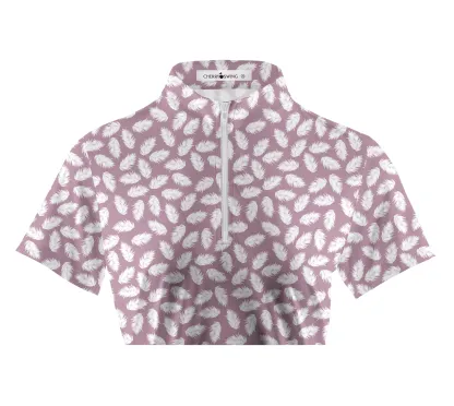 Cherryswing Women's Feather Golf Short Sleeve Polo Shirt