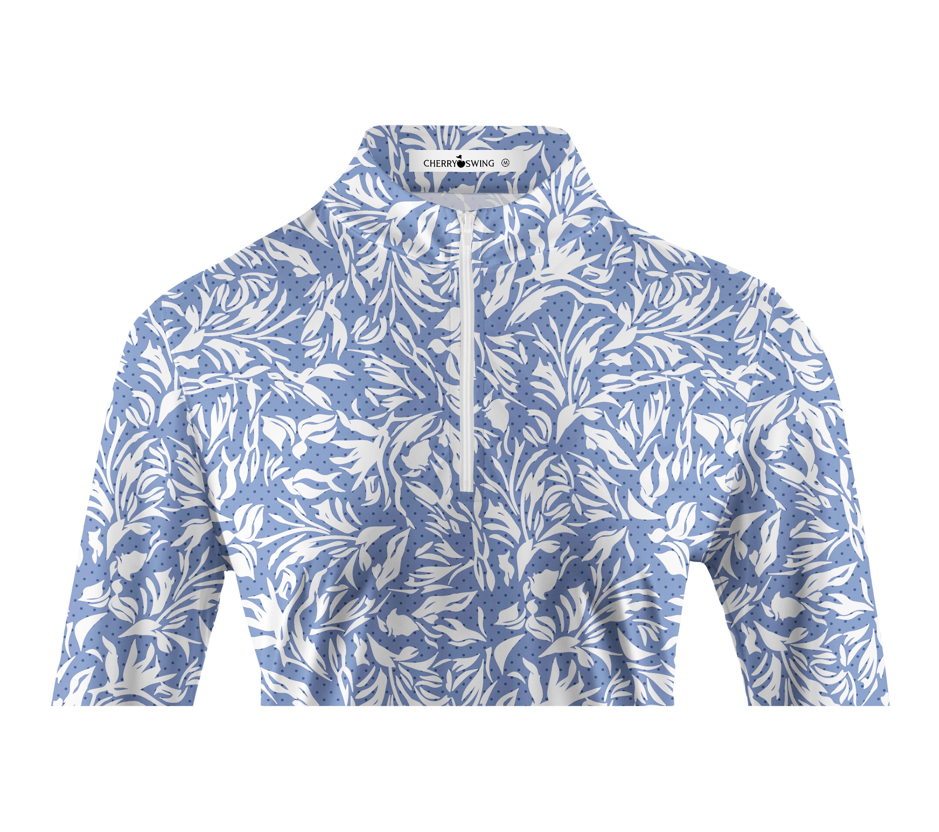 Cherryswing Women's Golf Flower Breathable Long Sleeve Polo Shirt