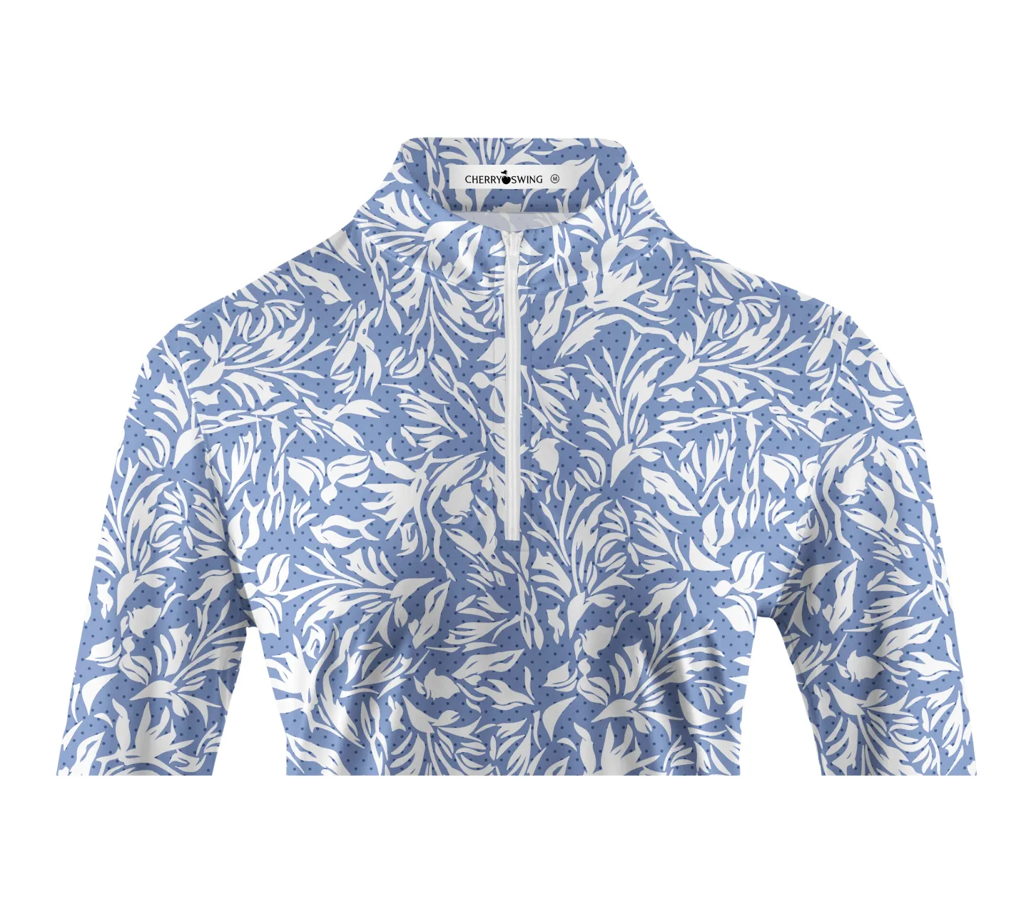 Cherryswing Women's Golf Flower Breathable Long Sleeve Polo Shirt