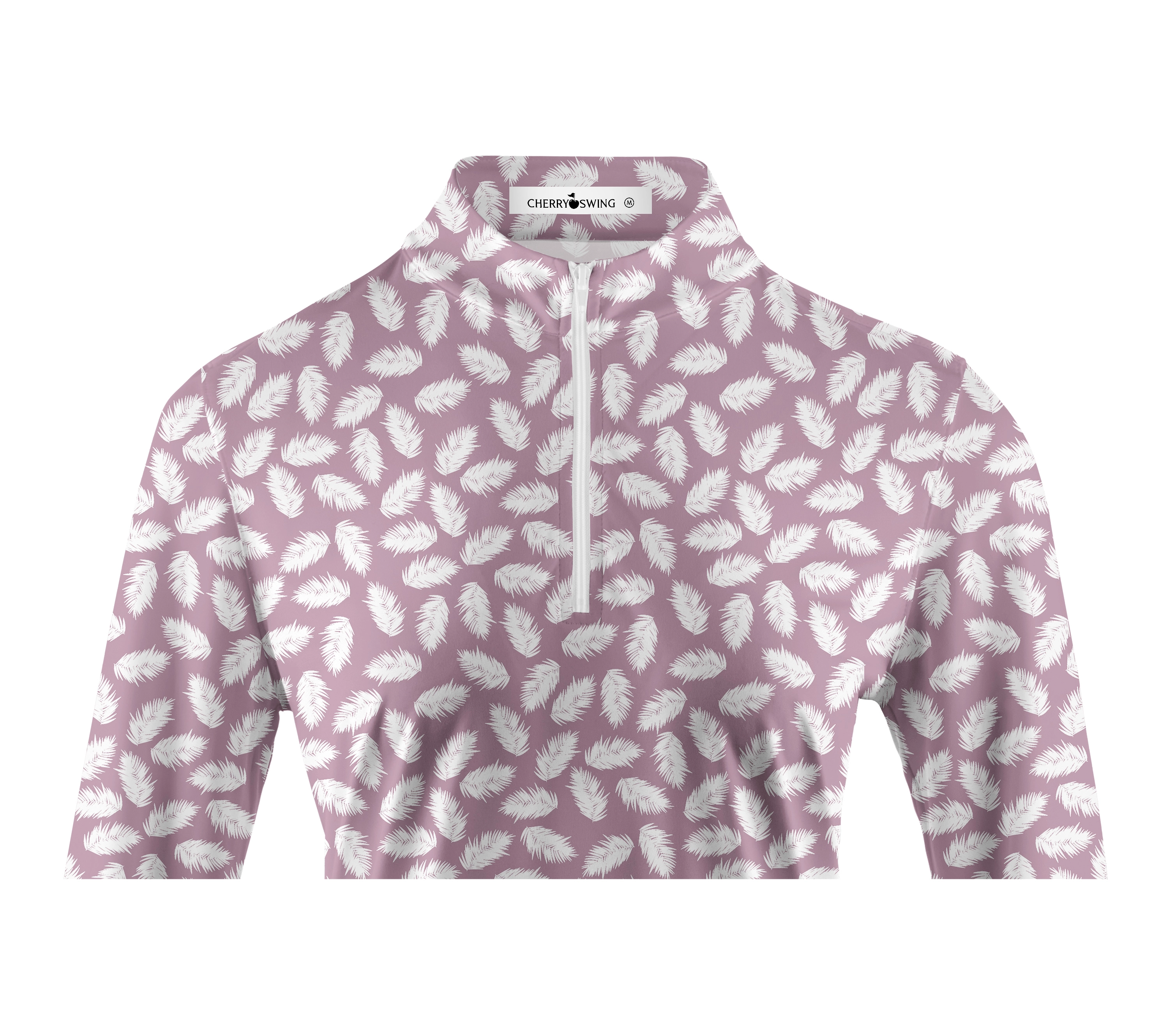 Cherryswing Women's Golf Feather Long Sleeve Polo Shirt