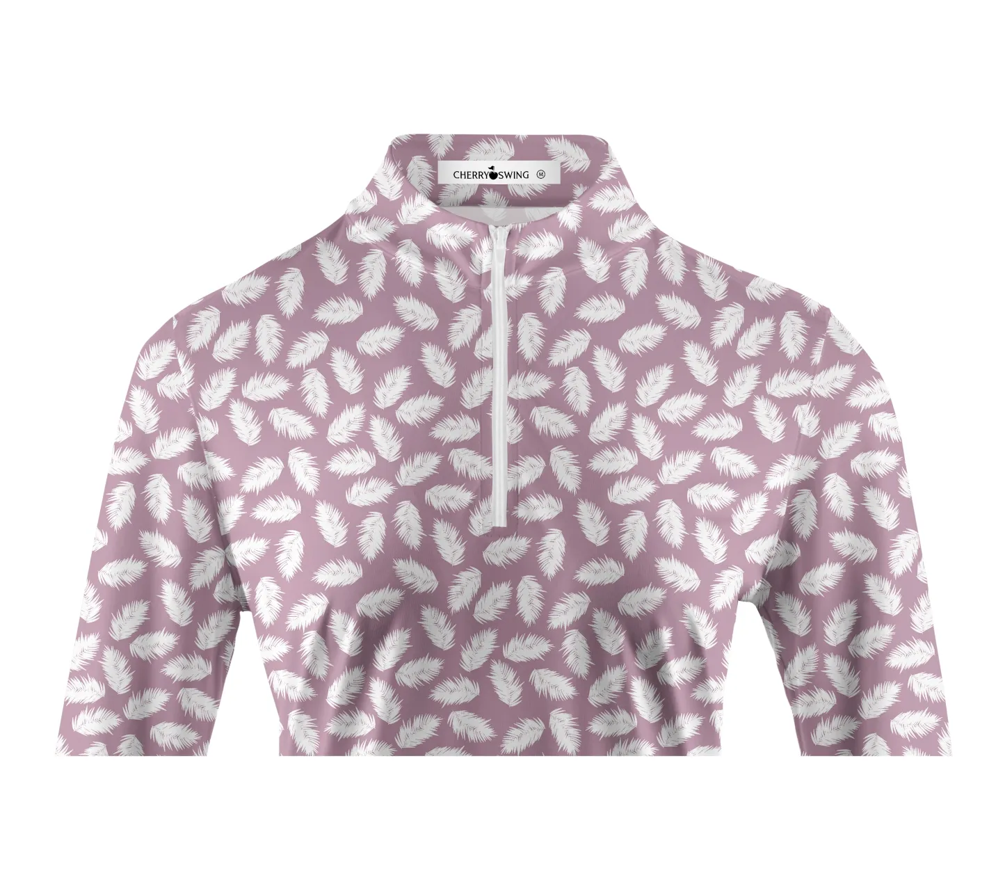 Cherryswing Women's Golf Feather Long Sleeve Polo Shirt