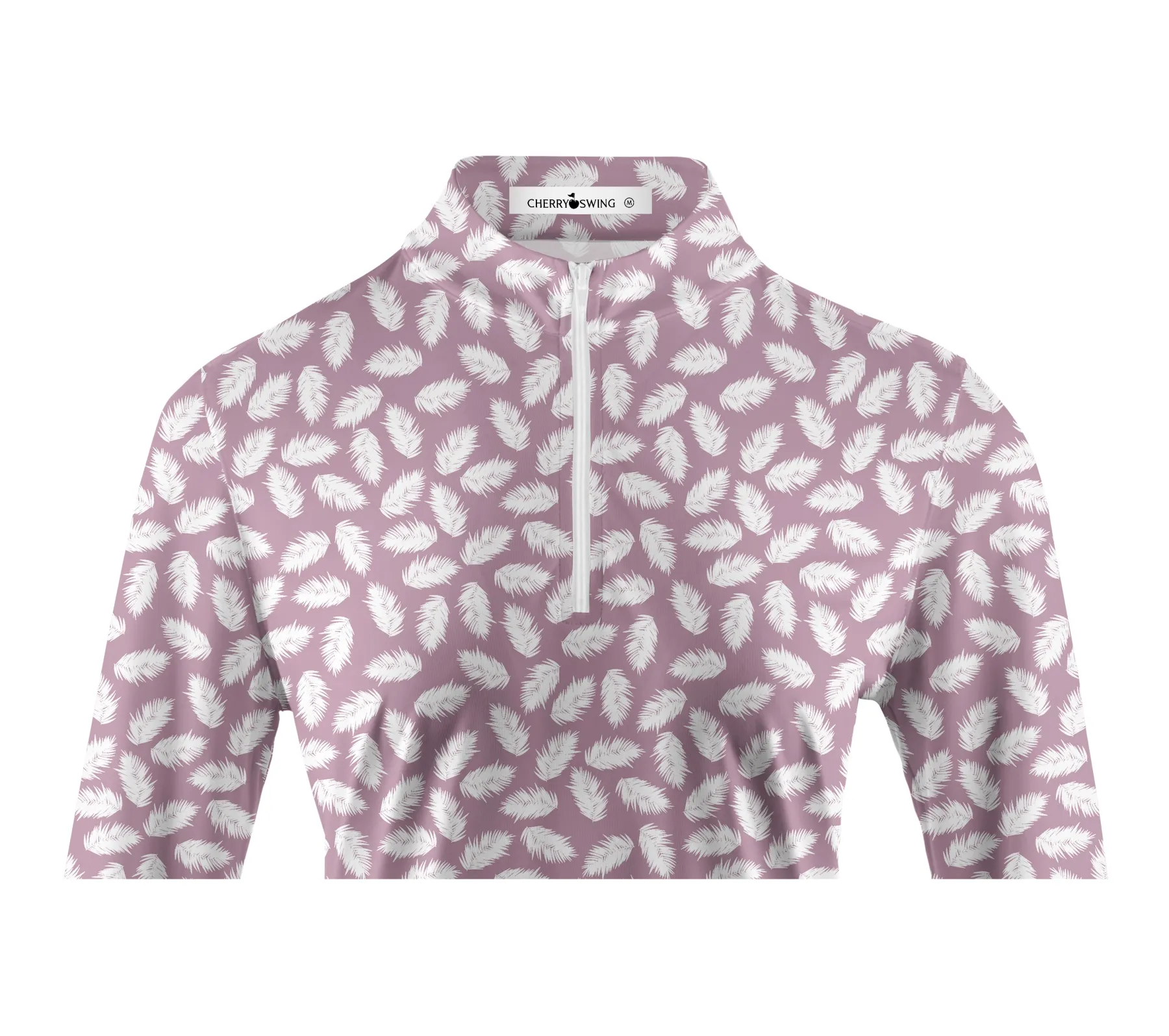 Cherryswing Women's Golf Feather Long Sleeve Polo Shirt