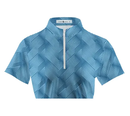 Cherryswing Women's Water Ripples Golf Short Sleeve Polo Shirt