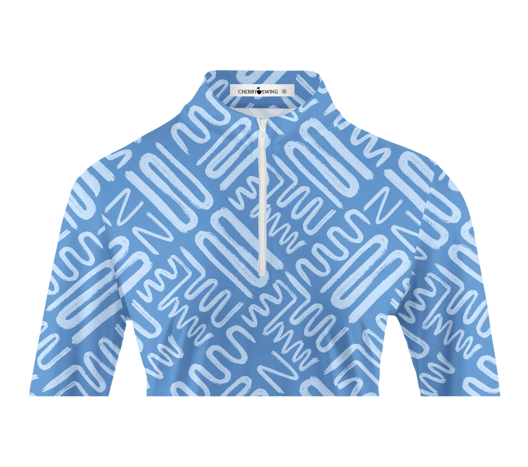 Cherryswing Women's Golf Line Printing Long Sleeve Polo Shirt